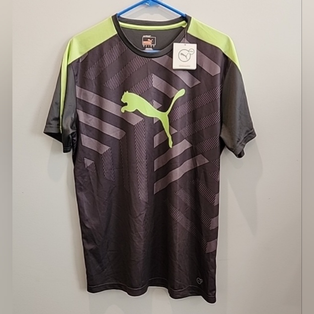 Puma Men's Dry Cell Performance Gym Sport Lifestyle Activewear TShirt Gray L Tag